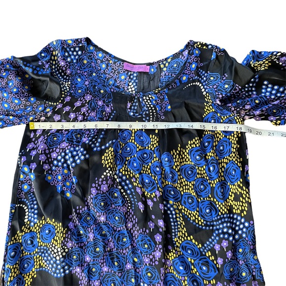 Calypso 100% Silk A Line Floral Dress Keyhole Front size Small - Picture 13 of 17